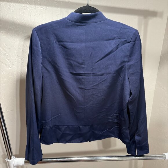 August 1 Eight Navy Satin Open Front Blazer Jacket – Women’s M - Picture 5 of 5